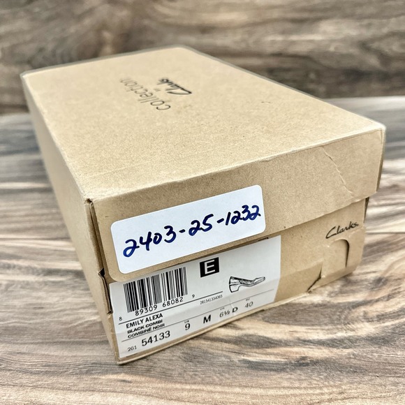 NIB Clarks Emily Alexa 9M Black Leather Comfort Dress Pumps Heels - Picture 11 of 12